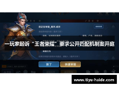 一玩家起诉“王者荣耀”要求公开匹配机制案开庭